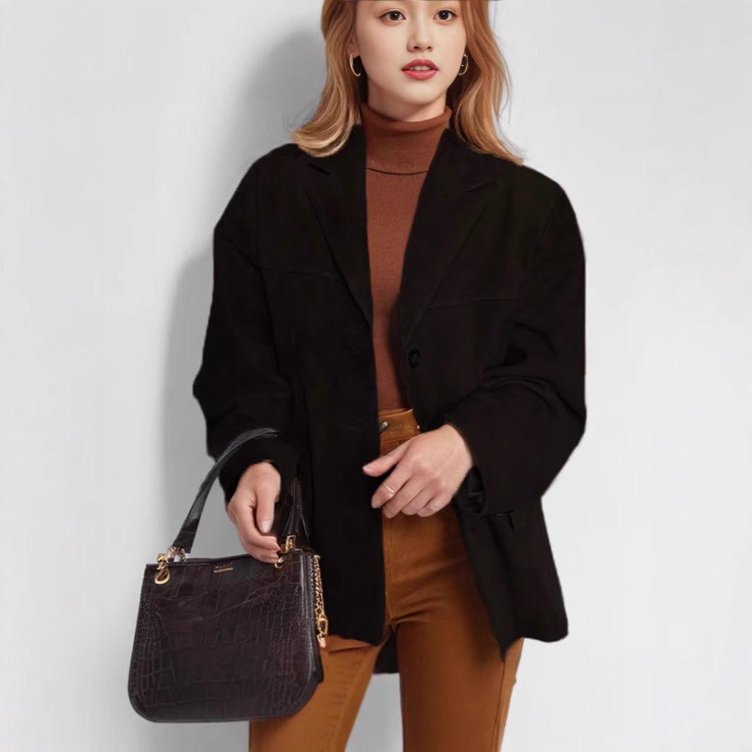 Damen eleganter Wildlederblazer R&B