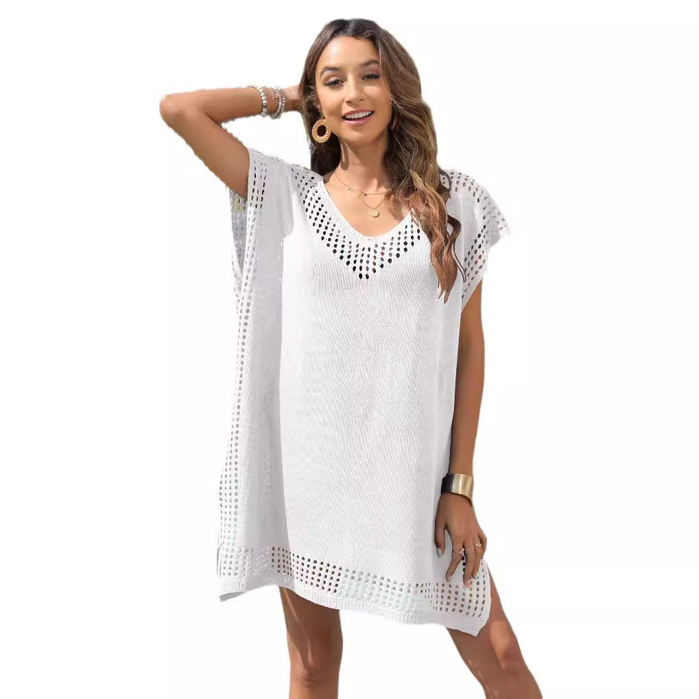 Damen luftiger Strandsarong mit modischem Lochmuster R&B