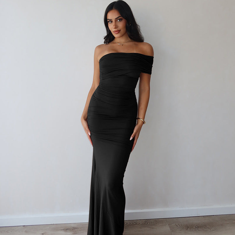 Damen Elegantes Maxikleid mit raffinierter Drapierung R&B