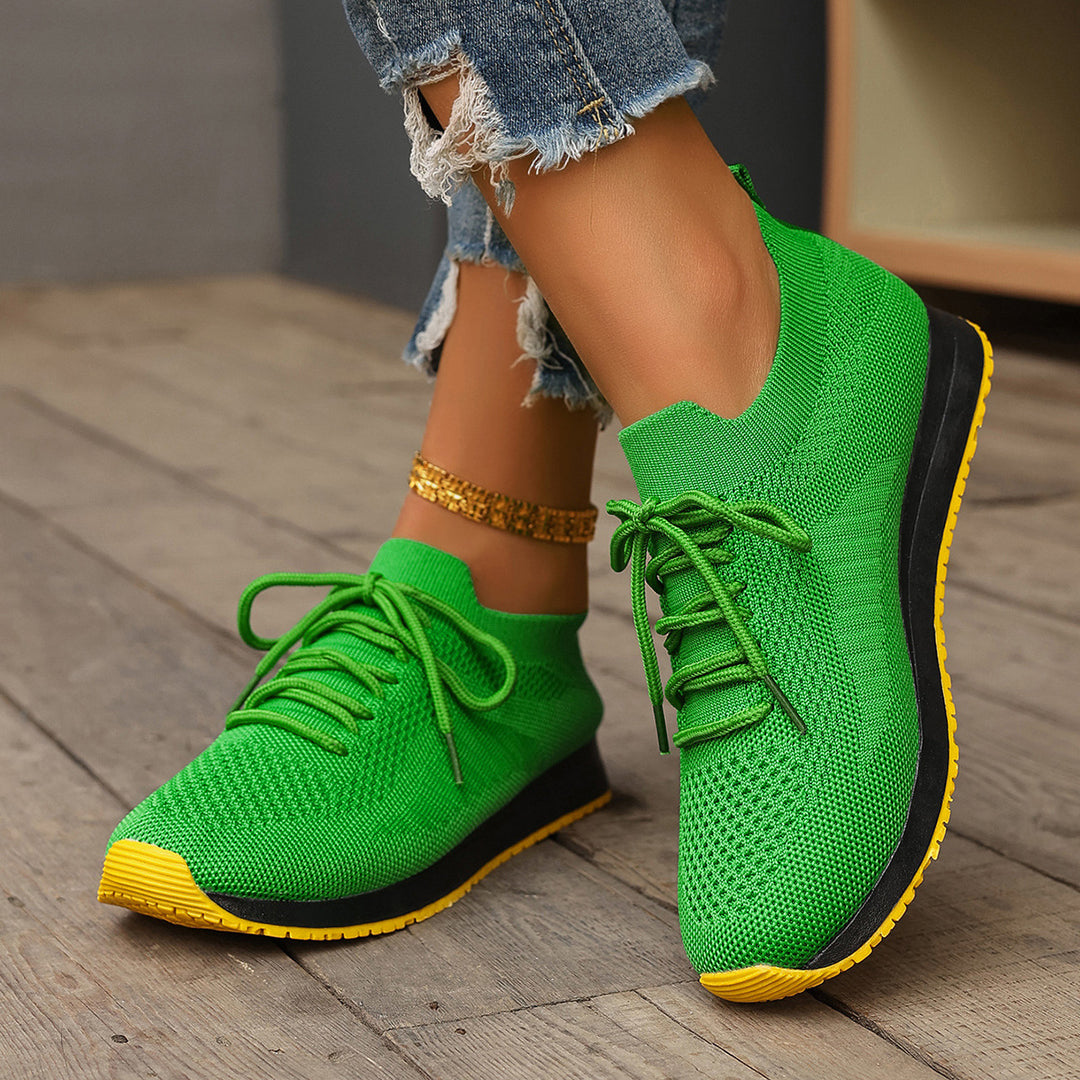 Damen Atmungsaktive Lauf-Sneaker mit elastischem Mesh-Obermaterial R&B