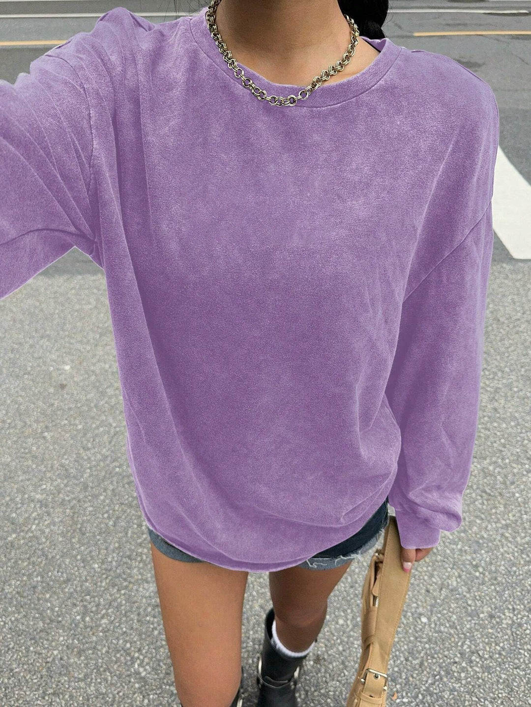 Damen lässiges Sweatshirt mit oversized Schnitt und weichem Material R&B
