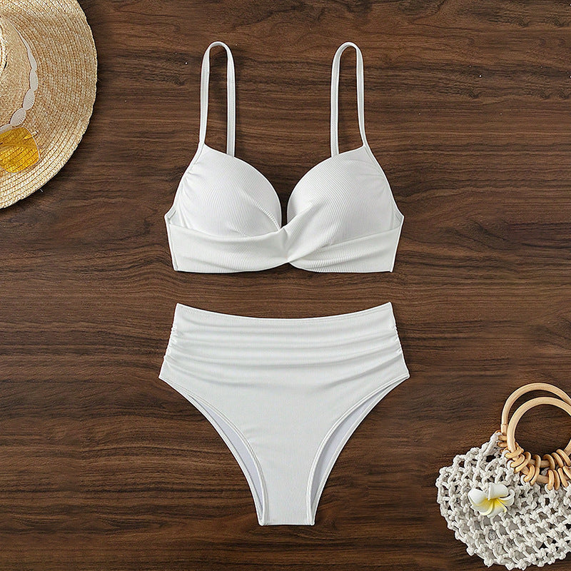 Damen Hochtailliertes Bikini-Set mit elegantem Bügeloberteil
