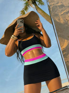 Damen Bikinikleid mit modischem Cut-Out und farbigen Akzenten R&B