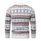 Herren Strickpullover mit geometrischem Muster und hohem Kragen R&B