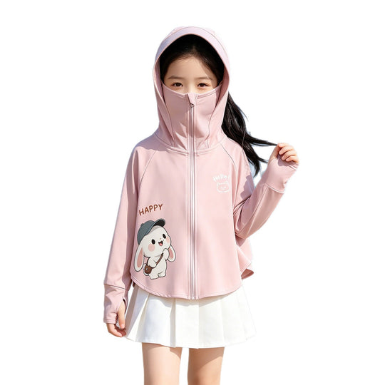 Damen nan leichte UV-Schutz Sonnenjacke mit Kapuze und Daumenlöchern für Mädchen  R&B