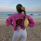 Damen Modischer Strickpullover mit weit geschnittenen Ärmeln R&B