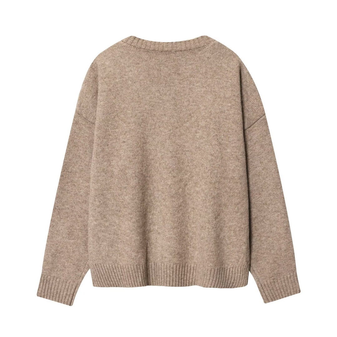 Damen komfortabler V-Ausschnitt Pullover R&B
