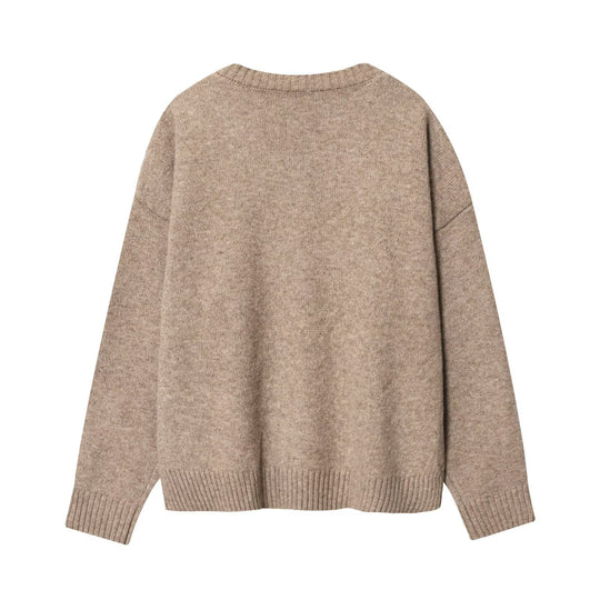 Damen komfortabler V-Ausschnitt Pullover R&B
