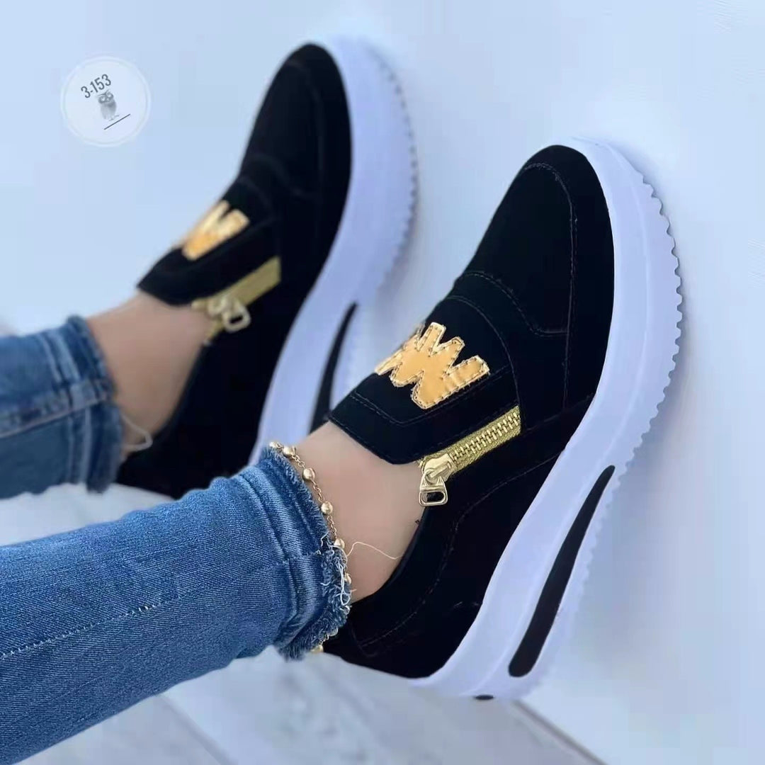 Damen Modische Sneaker mit goldenen Akzenten R&B