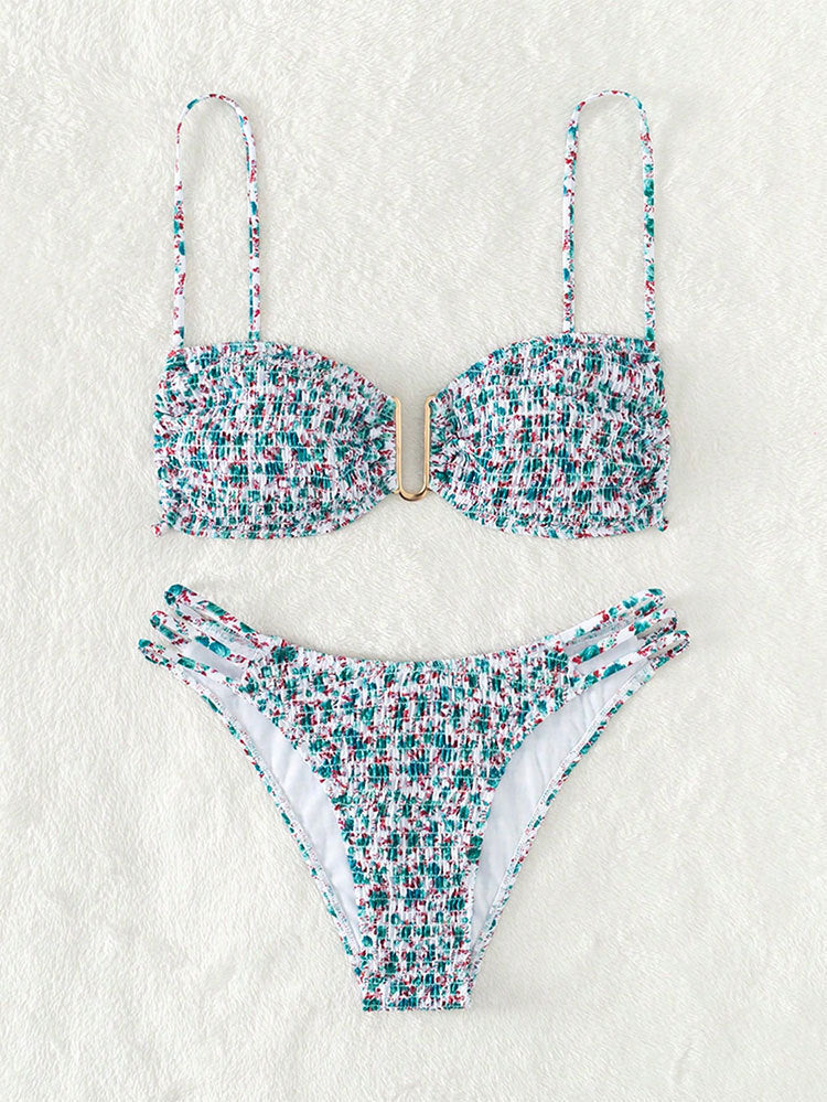 Damen Push-Up Bikini mit raffiniertem Rüschendesign R&B