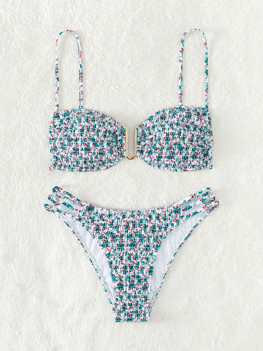 Damen Push-Up Bikini mit raffiniertem Rüschendesign R&B