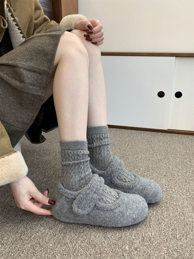 Damen Filz-Hausschuhe mit verstellbarem Riemen R&B