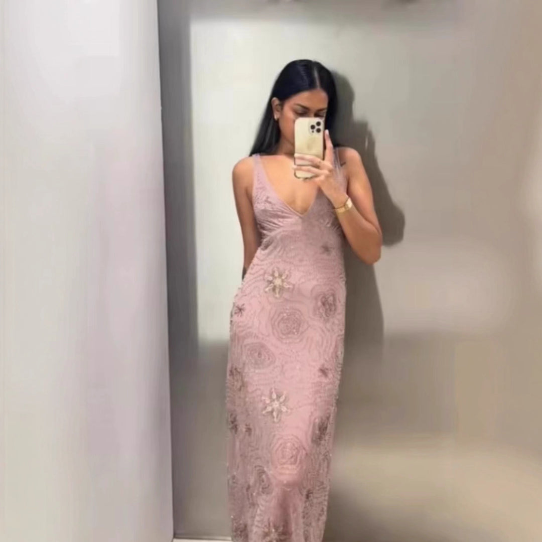 Damen Maxikleid mit aufregenden Strassverzierungen R&B