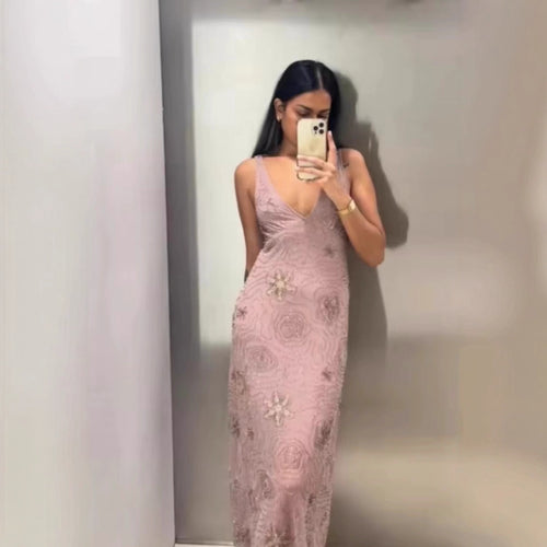 Damen Maxikleid mit aufregenden Strassverzierungen R&B