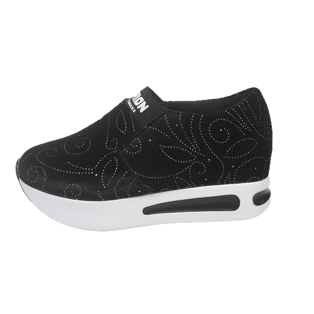 Damen Bequeme Slip-On Sneakers mit Glitzer-Design R&B
