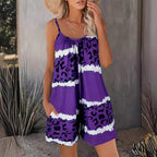 Damen luftiger Overall mit Spaghettiträgern und modischem Tierdesign R&B