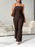 Damen Kombinationsanzug mit elegantem Volant und schmalem Bein R&B