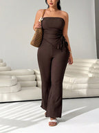 Damen Kombinationsanzug mit elegantem Volant und schmalem Bein R&B