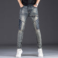 Herren modische Jeans im kreativen Design mit Reißverschlüssen und Detailnähten R&B