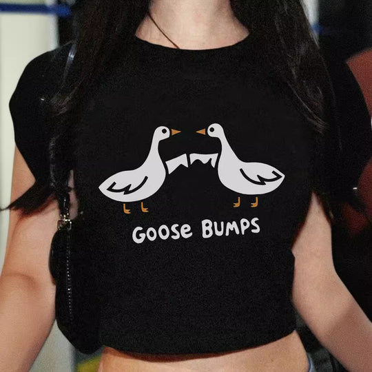 Damen Kurzarm T-Shirt mit aufgedrucktem Lippenmotiv R&B