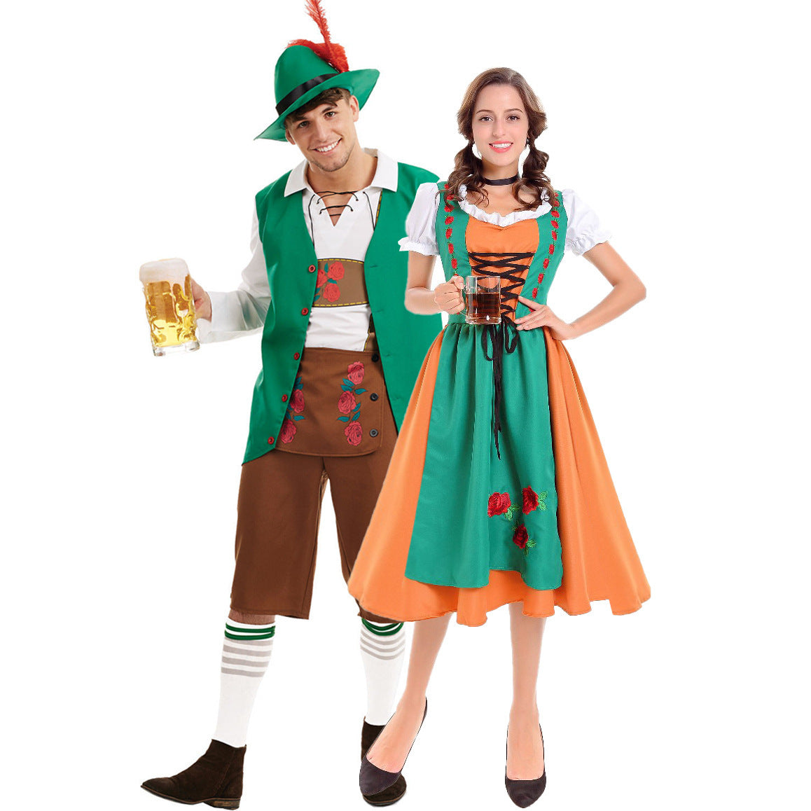 Damen Trachtenkleid mit romantischem Schnitt und verzierter Schürze R&B