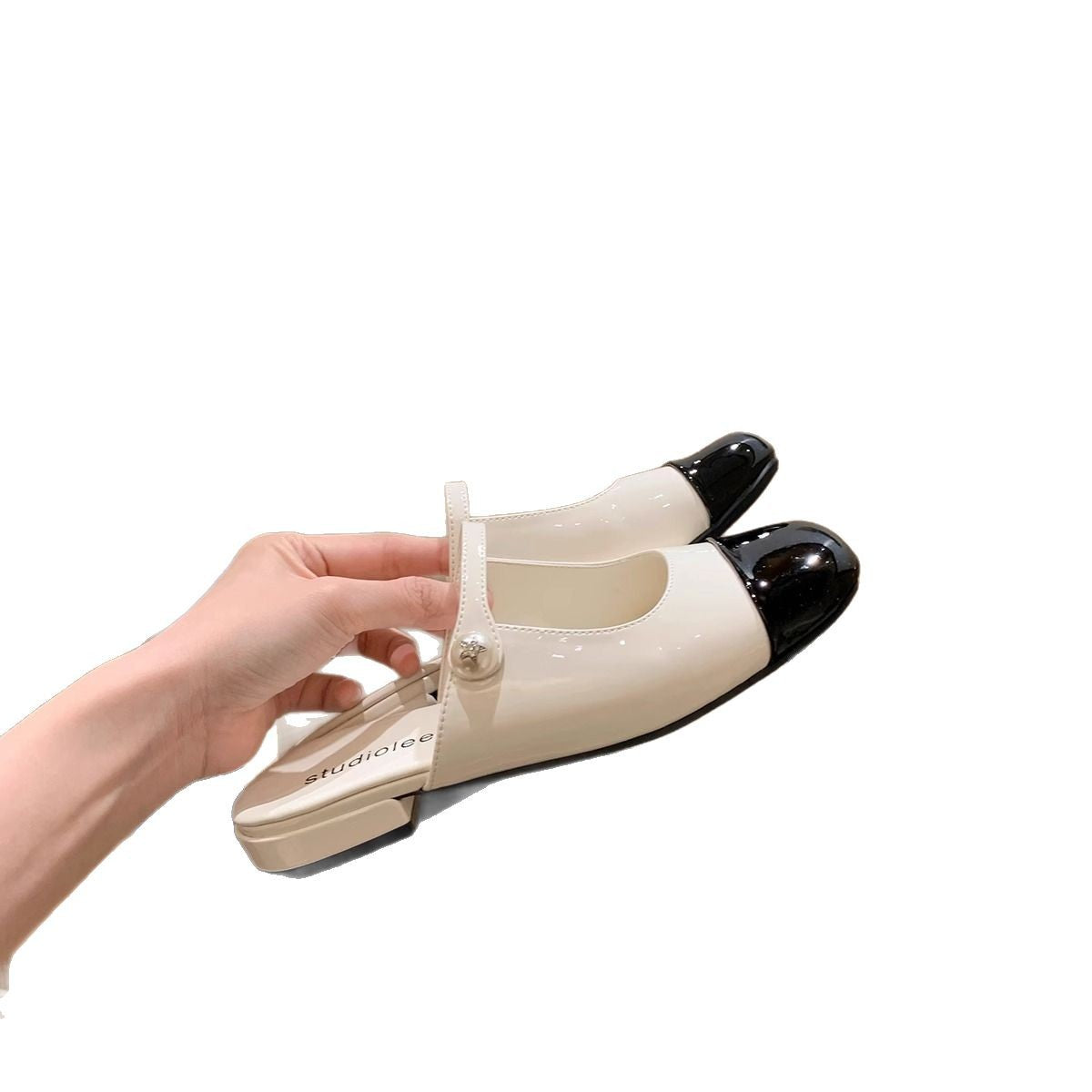 Damen Sling-Back Ballerinas mit eleganten Perlenakzenten