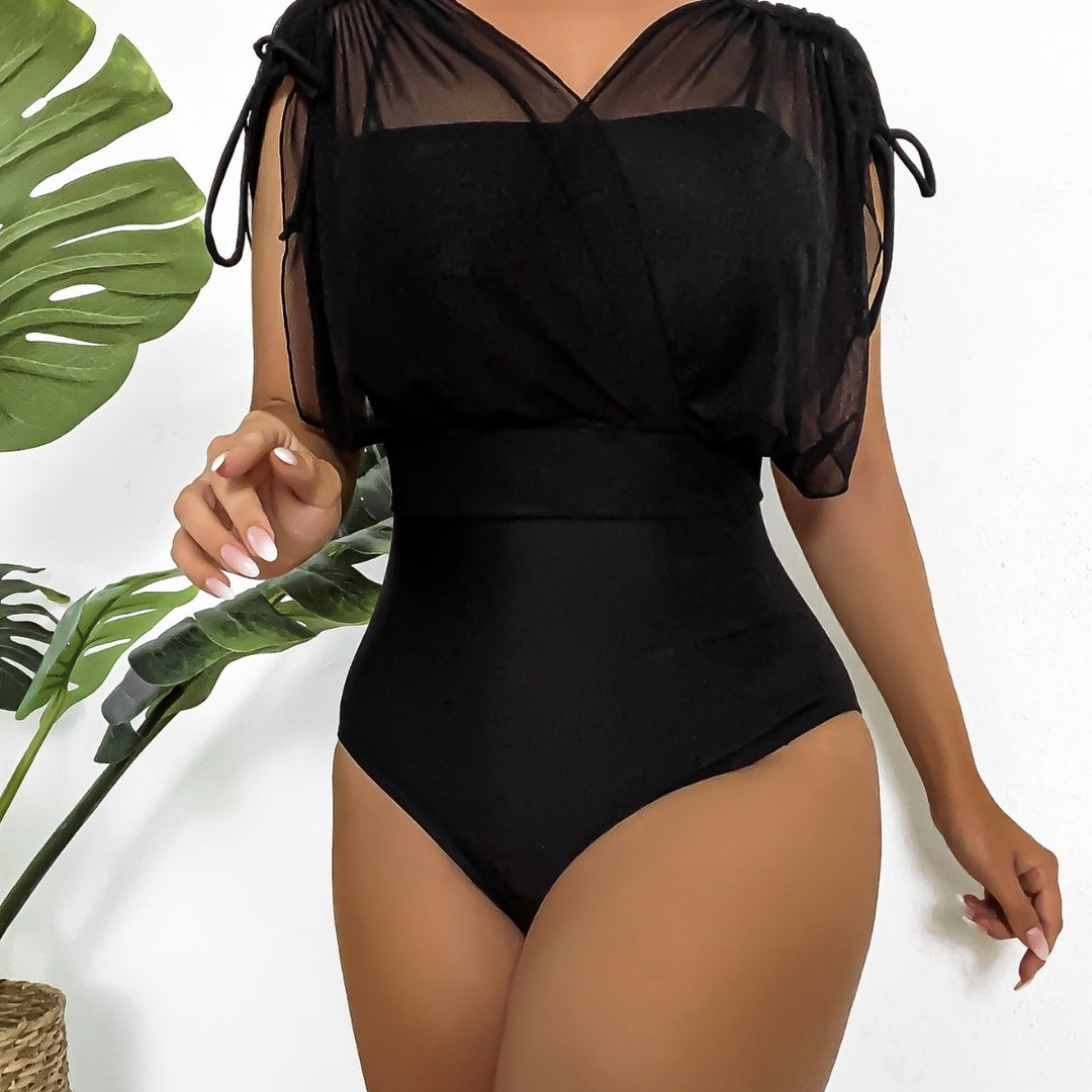 Damen Badeanzug mit elegantem Transparentshirt R&B