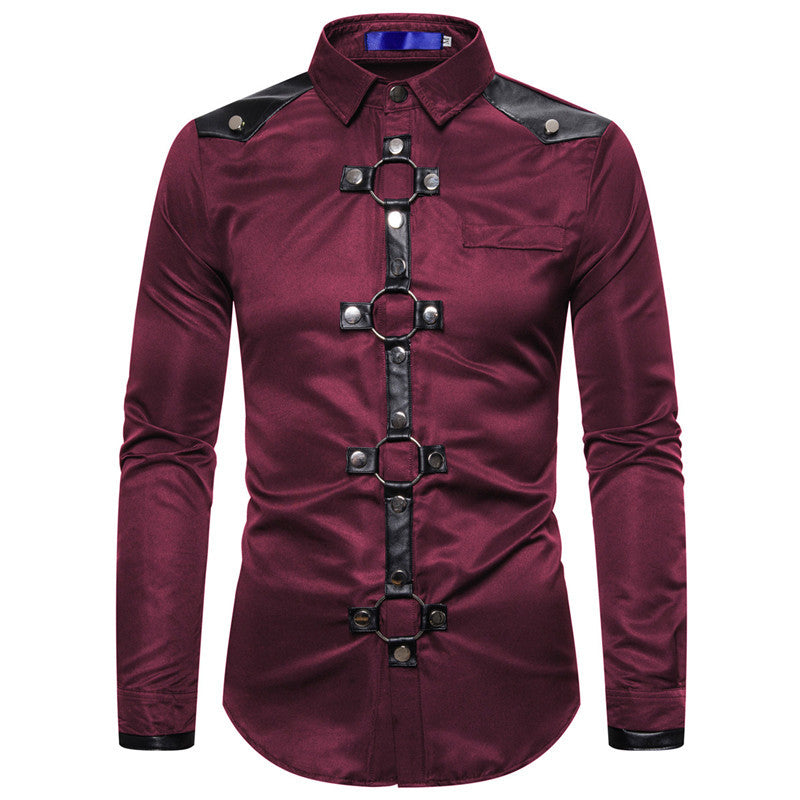 Herren Designerhemd mit eleganter Kunststoffgarnitur und kontrastierenden Belegen R&B