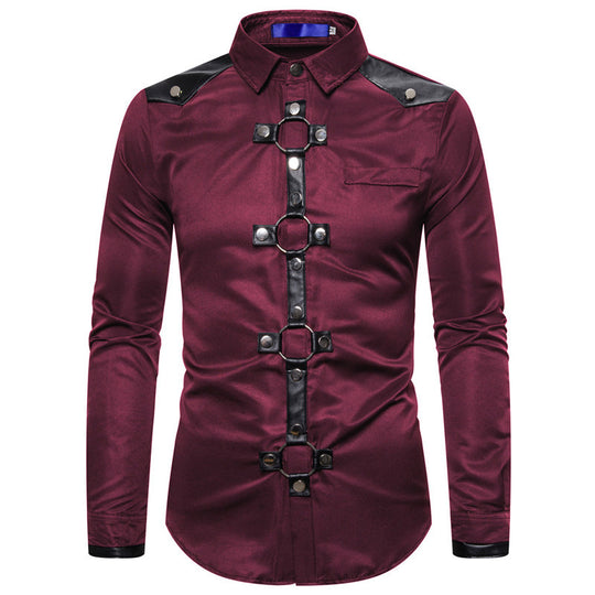Herren Designerhemd mit eleganter Kunststoffgarnitur und kontrastierenden Belegen R&B