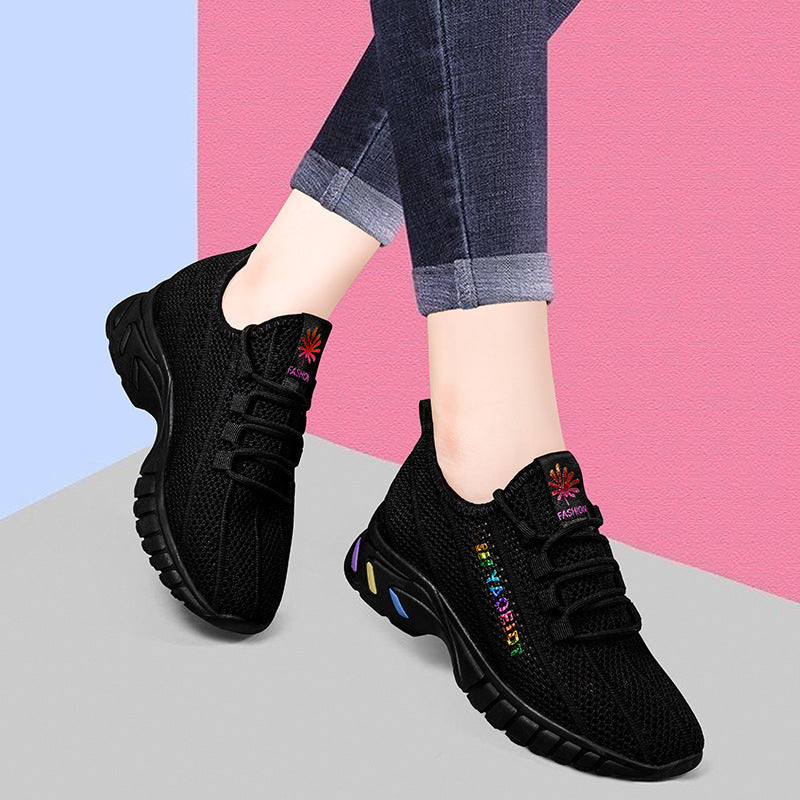 Damen Sportliche Freizeitschuhe mit elastischem Schnürsystem und atmungsaktiver Oberflächenstruktur R&B