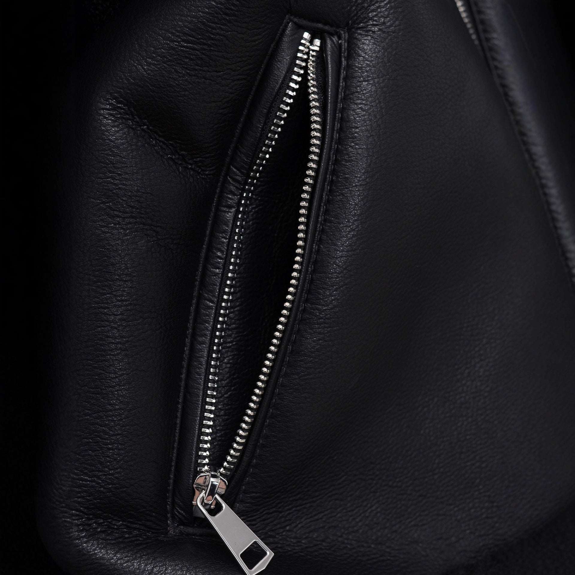 R&B | schwarze Aviator-Lederjacke für Herren