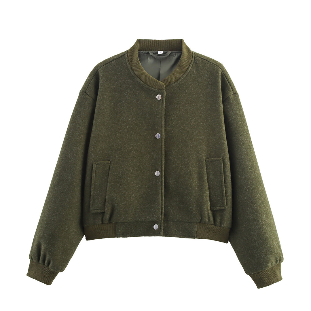 Damen lässige Oversize-Jacke mit Knopfverschluss R&B