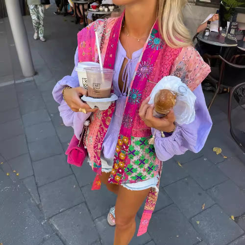 Damen Kurze, bestickte Sommerjacke R&B