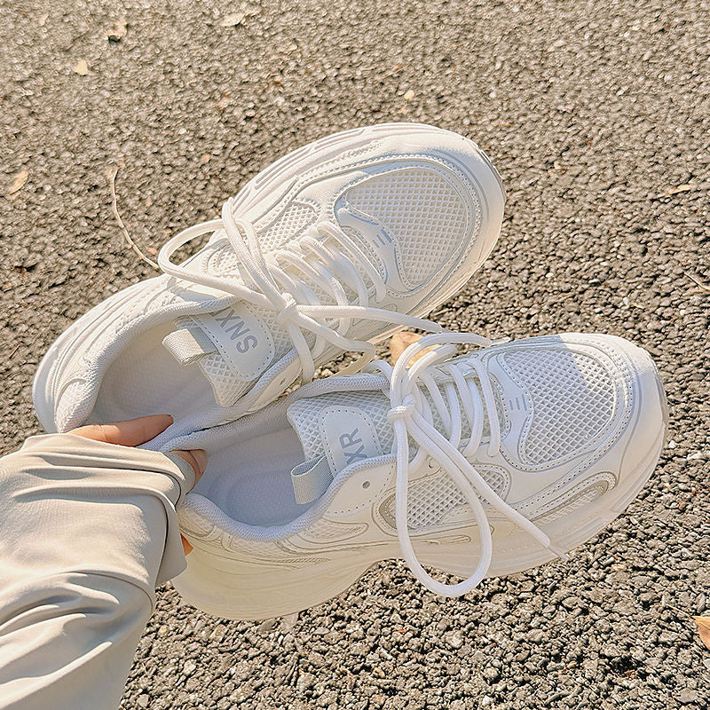 Damen Chunky Sneakers mit atmungsaktiver Mesh-Oberfläche und gepolsterter Sohle R&B