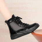 Damen Trendige Schnürstiefeletten mit atmungsaktivem Mesh-Einsatz und komfortabler Sohle R&B