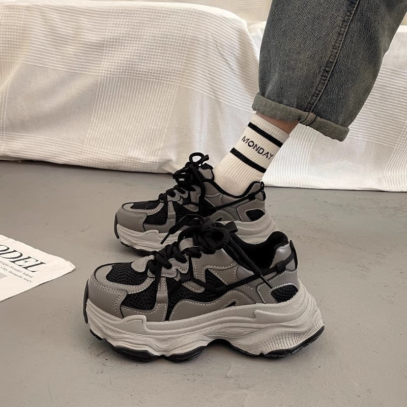 Damen Sportliche Chunky Sneakers mit atmungsaktiven Netz-Elementen R&B