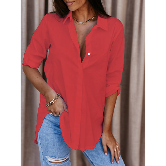Damen Relaxed Fit Button-Up Shirt R&B