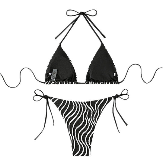 Damen Triangel-Bikini mit modischem Zebra-Design R&B