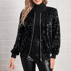 Damen Glamouröse Pailletten-Bomberjacke R&B