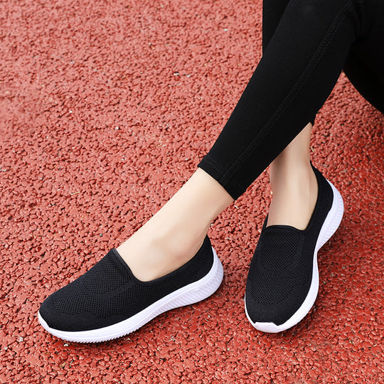 Damen Bequeme Slip-On Laufschuhe mit flexiblem Strick-Obermaterial R&B