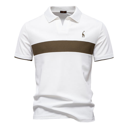Herren Poloshirt mit modernem Blockdesign und hochwertiger Baumwollmischung R&B
