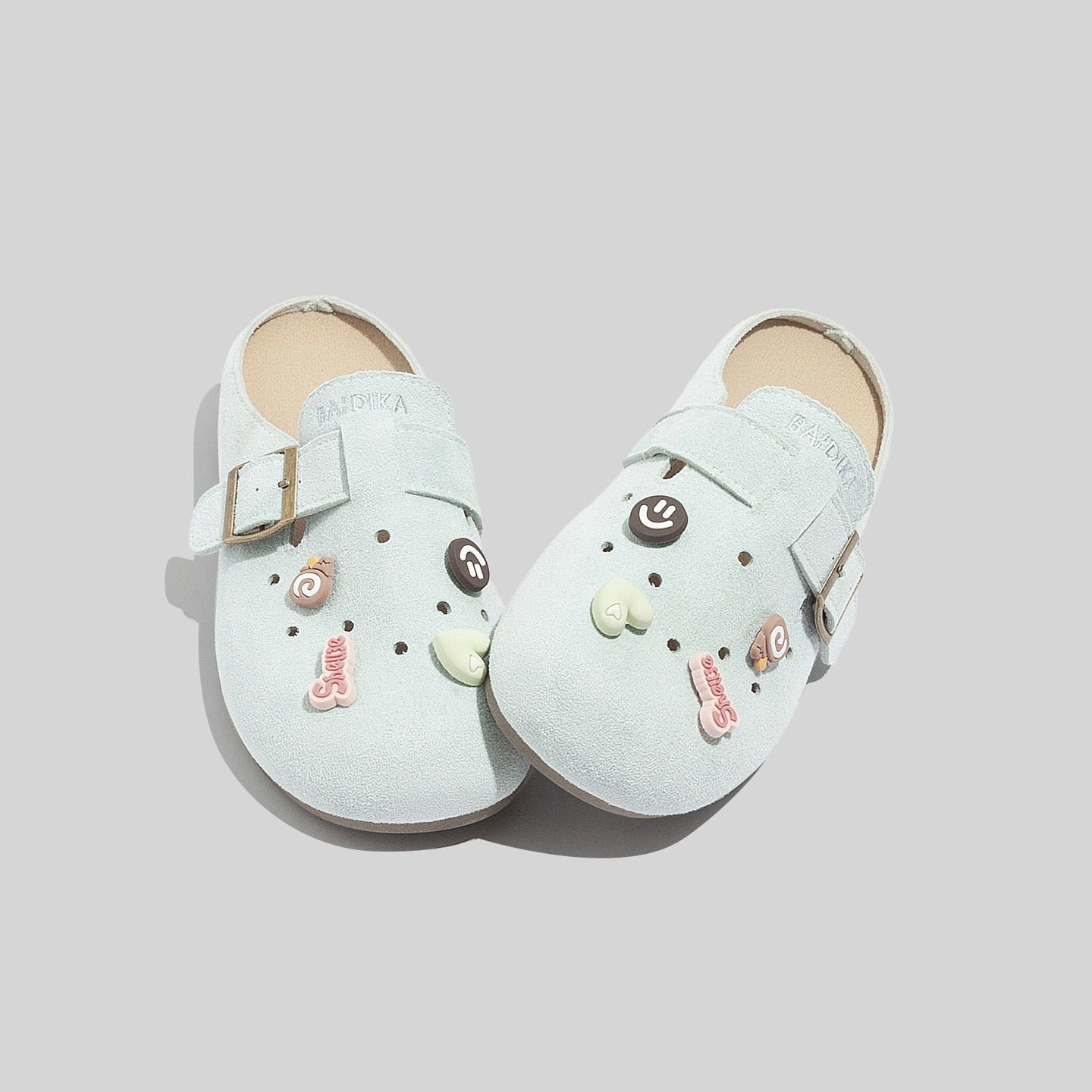 Damen Clogs mit floralem Dekor und verstellbarem Riemen