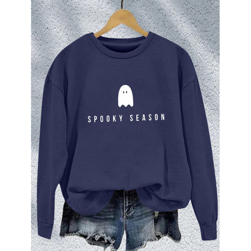 Damen Sweatshirt mit lässigem Gruselmotiv und weichem Innenfleece R&B