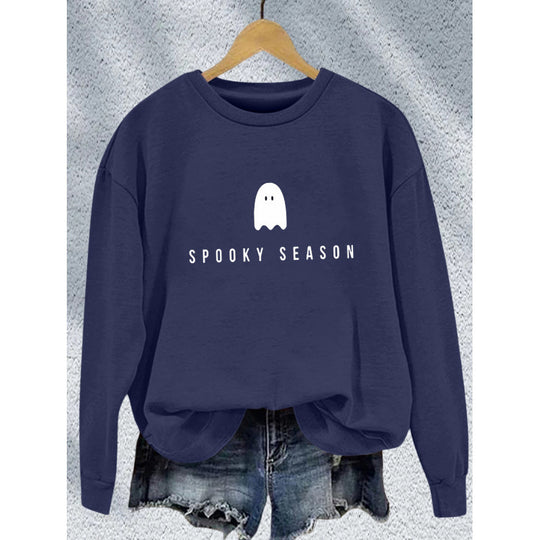 Damen Sweatshirt mit lässigem Gruselmotiv und weichem Innenfleece R&B