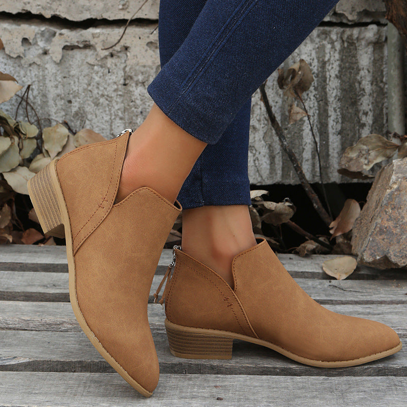 Damen Mokassin-Stiefeletten mit tierischem Muster und komfortablem Riemendesign R&B