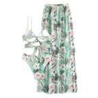 Damen Bikini-Set mit floralem Wickelrock und modischem Oberteil R&B