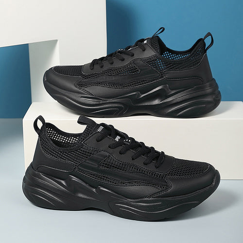 Herren nan skulpturaler Freizeit-Sneaker mit geformter Dämpfungssohle und atmungsaktiver Netzgewebe-Lederkombination R&B