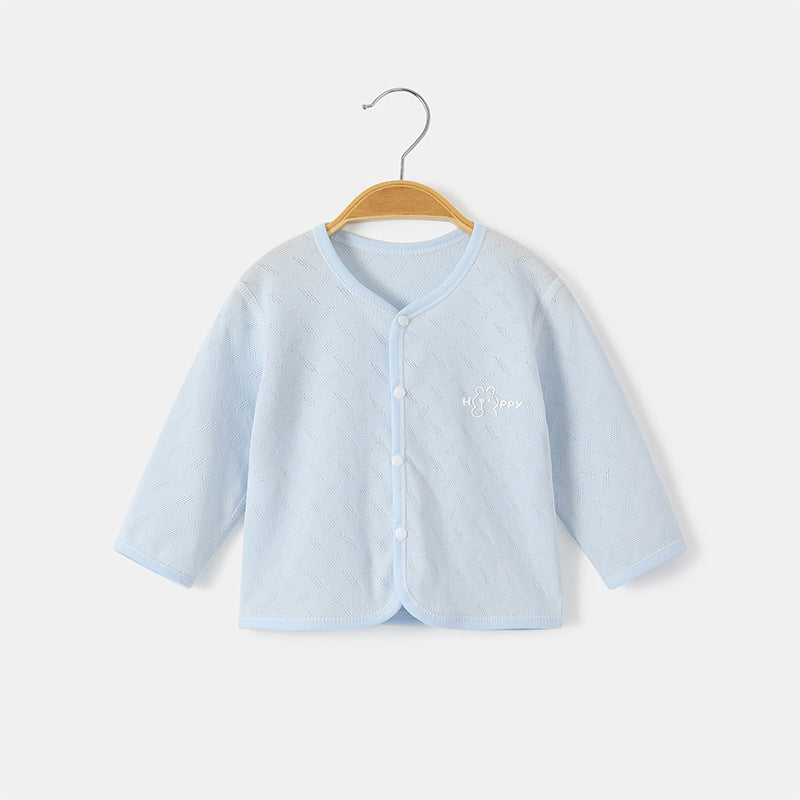 Unisex nan soft organische Baumwolle Snap-Front strukturierte Babystrickjacke mit gesticktem Teddy R&B