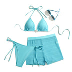 Damen Bikini-Set mit niedlichem BindR&Band und strukturierter Shorts R&B