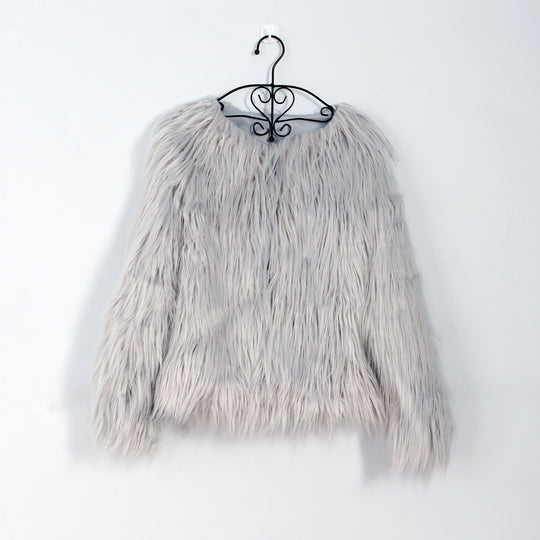 Damen Flauschige Kunstpelzjacke mit lässigem Schnitt R&B